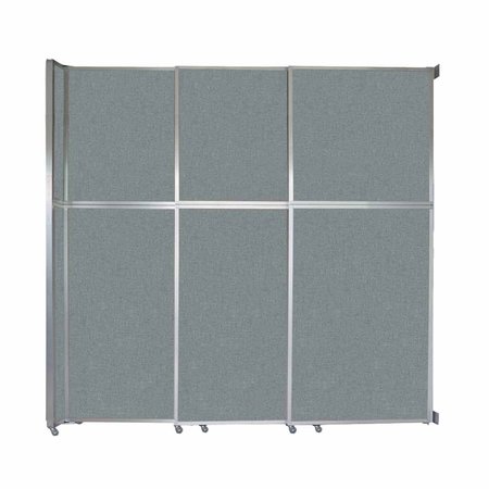 VERSARE Operable Wall Sliding Room Divider 9'9" x 10'3/4" Sea Green Fabric 1072310-1